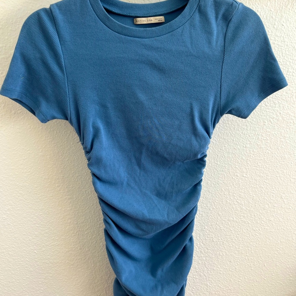 Scrunched ribbed T-shirt Dress
